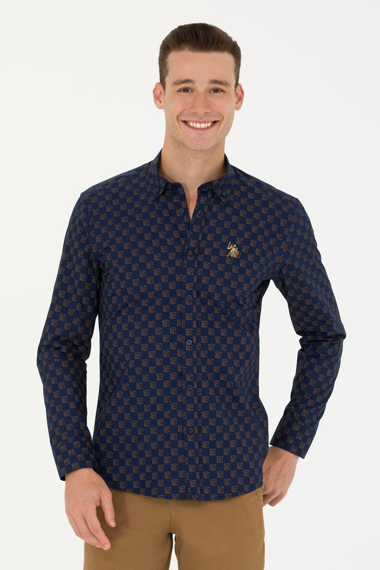 Erkek Lacivert Uzun Kollu Gömlek - 50272589015