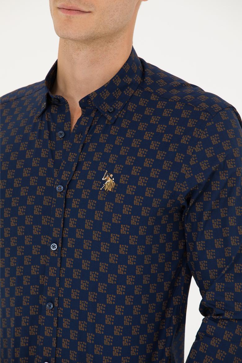 Erkek Lacivert Uzun Kollu Gömlek - 50272589015