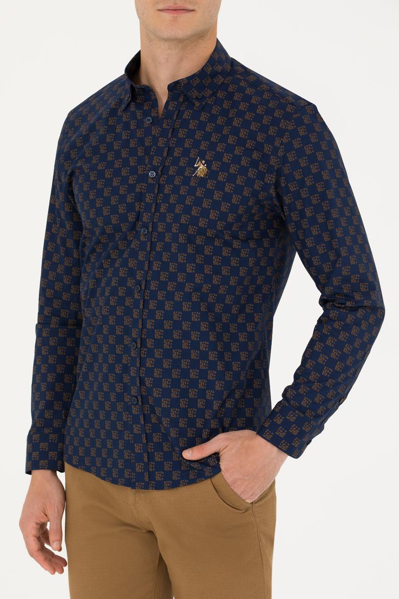 Erkek Lacivert Uzun Kollu Gömlek - 50272589015