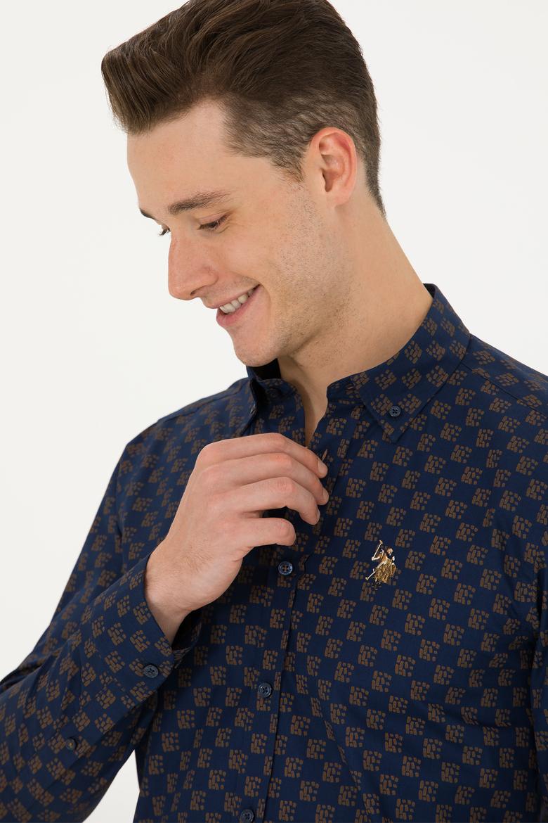 Erkek Lacivert Uzun Kollu Gömlek - 50272589015