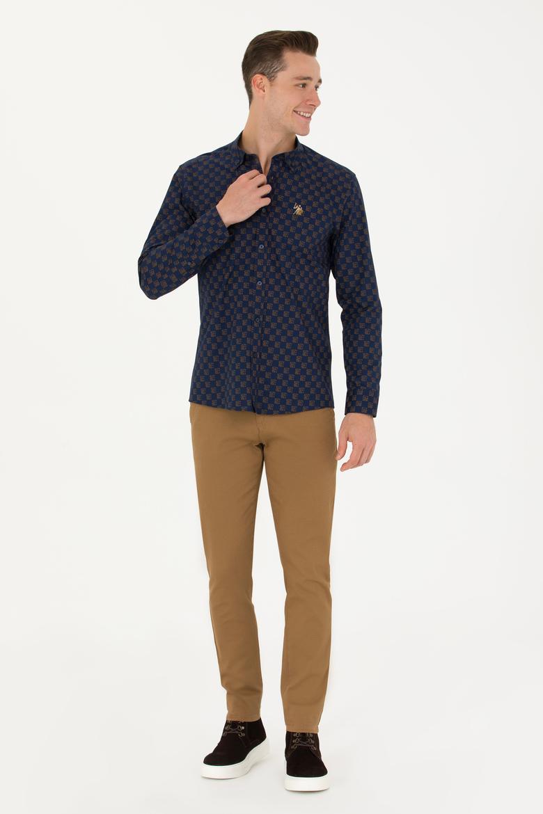 Erkek Lacivert Uzun Kollu Gömlek - 50272589015