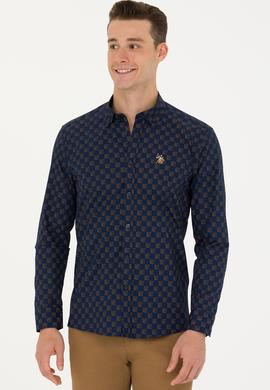 Erkek Lacivert Uzun Kollu Gömlek - 50272589015