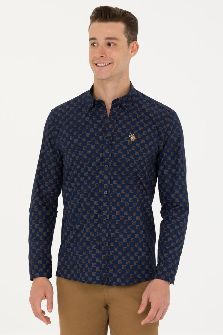 Erkek Lacivert Uzun Kollu Gömlek