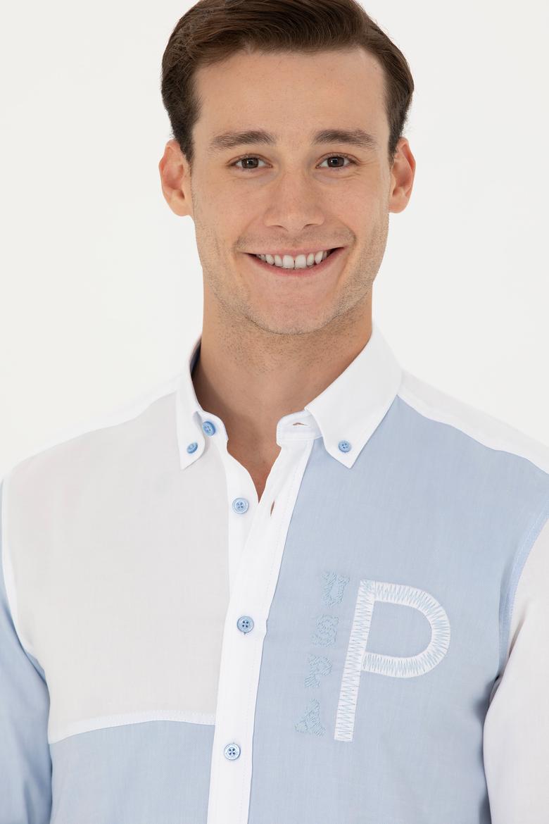 Erkek Mavi Uzun Kollu Gömlek - 50272364015