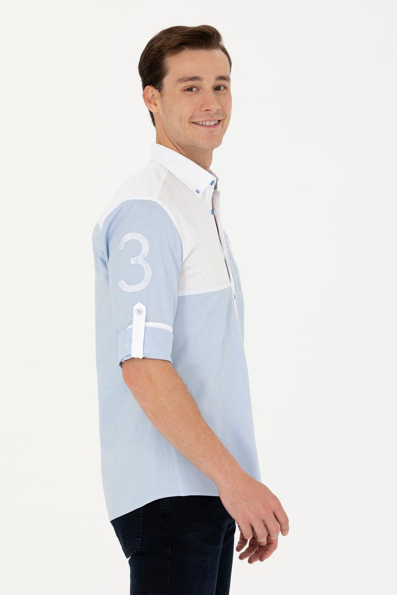 Erkek Mavi Uzun Kollu Gömlek - 50272364015