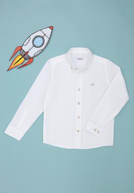 Erkek Çocuk Beyaz Uzun Kollu Basic Gömlek - 50271304009