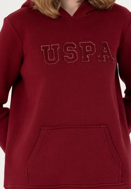 Kadın Bordo Kapüşonlu Basic Sweatshirt - 50276022036