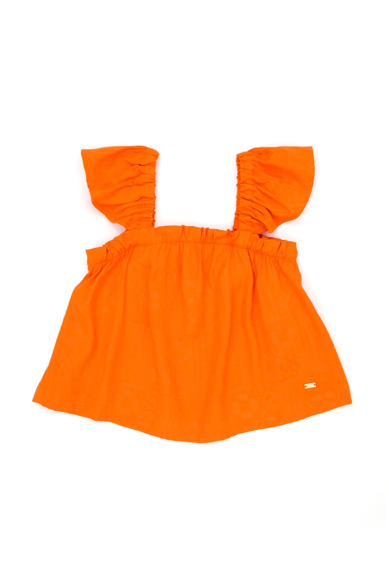 Kız Çocuk Kiremit Kısa Kollu Gömlek