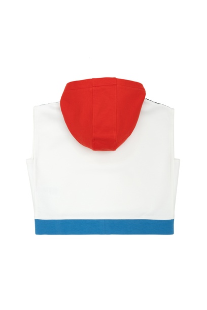 Kız Çocuk Beyaz Kapüşonlu Sweatshirt