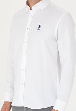 Erkek Beyaz Uzun Kollu Basic Gömlek - 50271274005