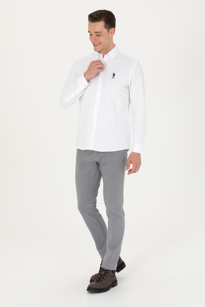 Erkek Beyaz Uzun Kollu Basic Gömlek - 50271274005
