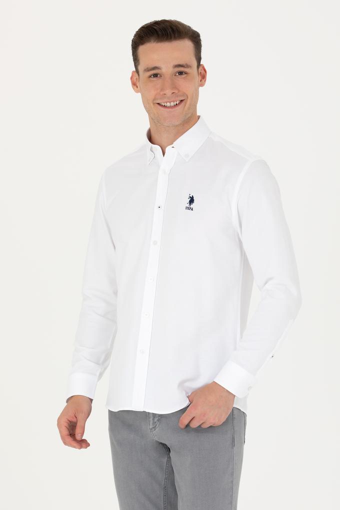 Erkek Beyaz Uzun Kollu Basic Gömlek