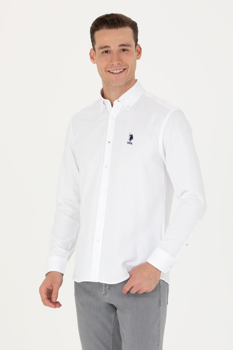 Erkek Beyaz Uzun Kollu Basic Gömlek