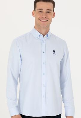 Erkek Açık Mavi Uzun Kollu Basic Gömlek - 50271274013