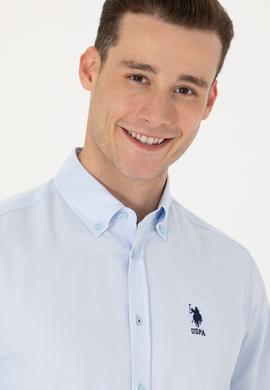 Erkek Açık Mavi Uzun Kollu Basic Gömlek - 50271274013