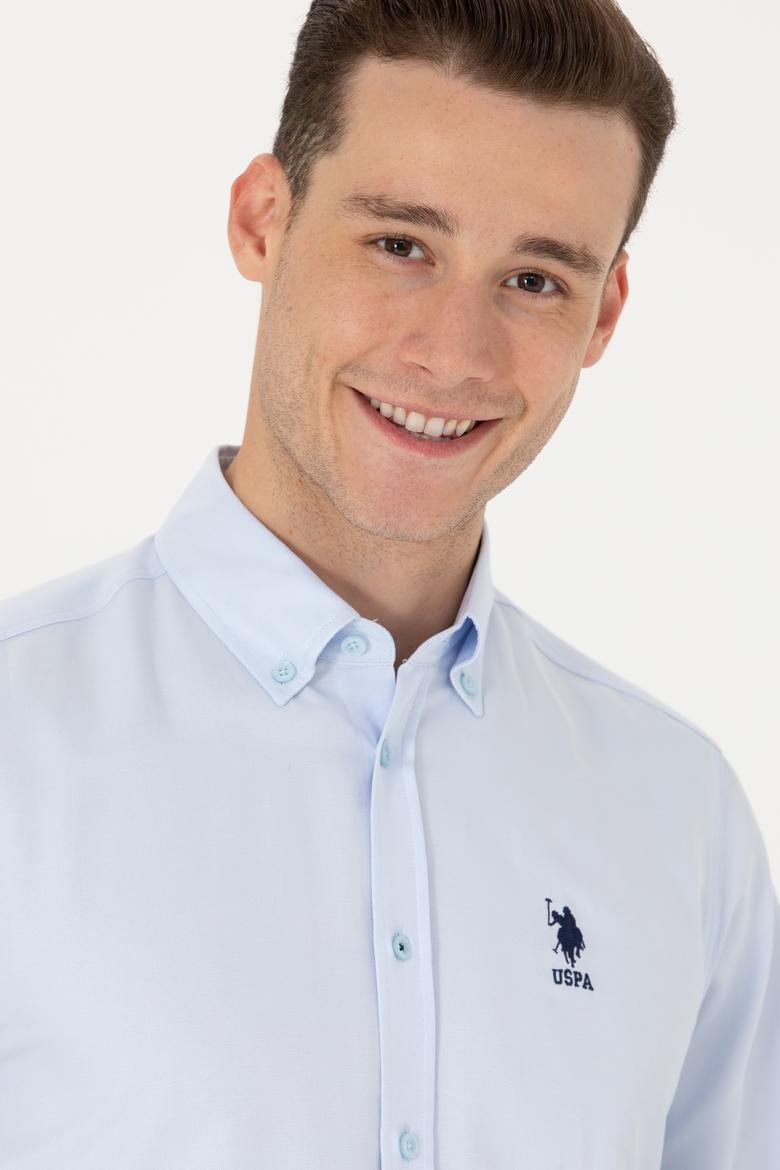 Erkek Açık Mavi Uzun Kollu Basic Gömlek - 50271274013