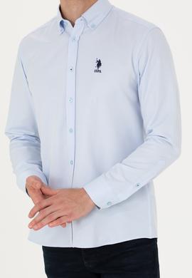 Erkek Açık Mavi Uzun Kollu Basic Gömlek - 50271274013