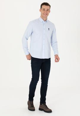 Erkek Açık Mavi Uzun Kollu Basic Gömlek - 50271274013