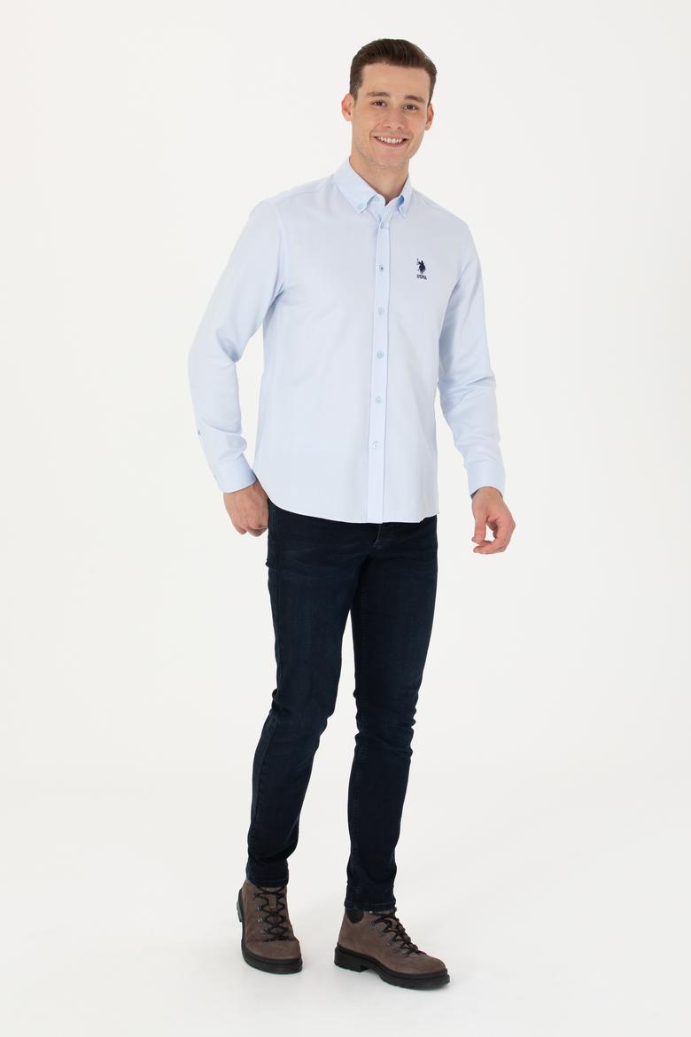 Erkek Açık Mavi Uzun Kollu Basic Gömlek - 50271274013