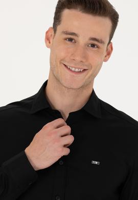 Erkek Siyah Uzun Kollu Basic Gömlek - 50271279042