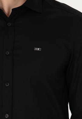 Erkek Siyah Uzun Kollu Basic Gömlek - 50271279042
