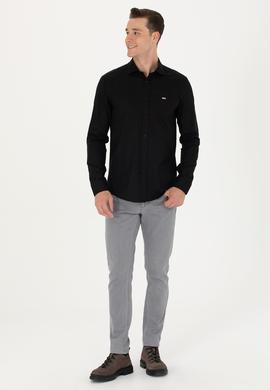 Erkek Siyah Uzun Kollu Basic Gömlek - 50271279042