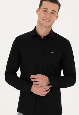 Erkek Siyah Uzun Kollu Basic Gömlek - 50271279042