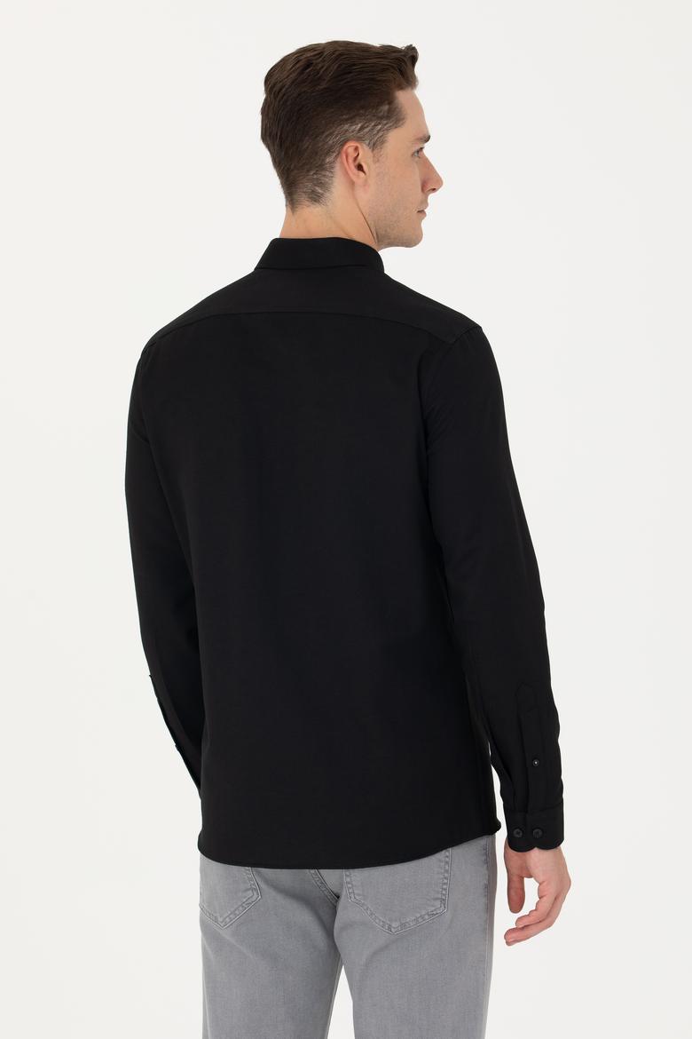 Erkek Siyah Uzun Kollu Basic Gömlek - 50271293069