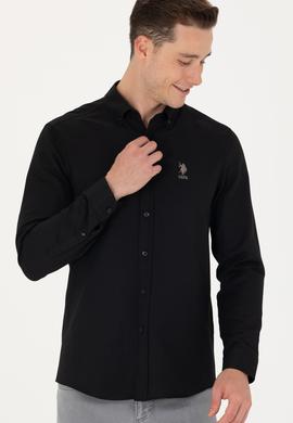 Erkek Siyah Uzun Kollu Basic Gömlek - 50271293069