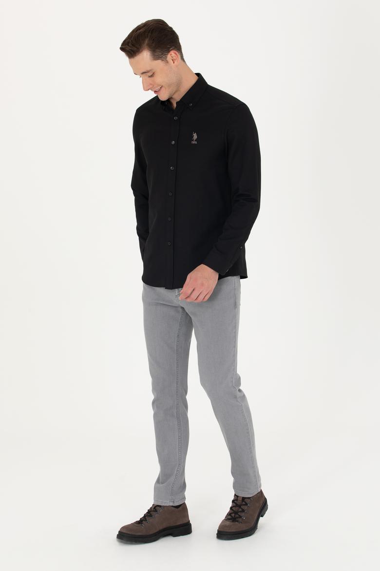 Erkek Siyah Uzun Kollu Basic Gömlek - 50271293069