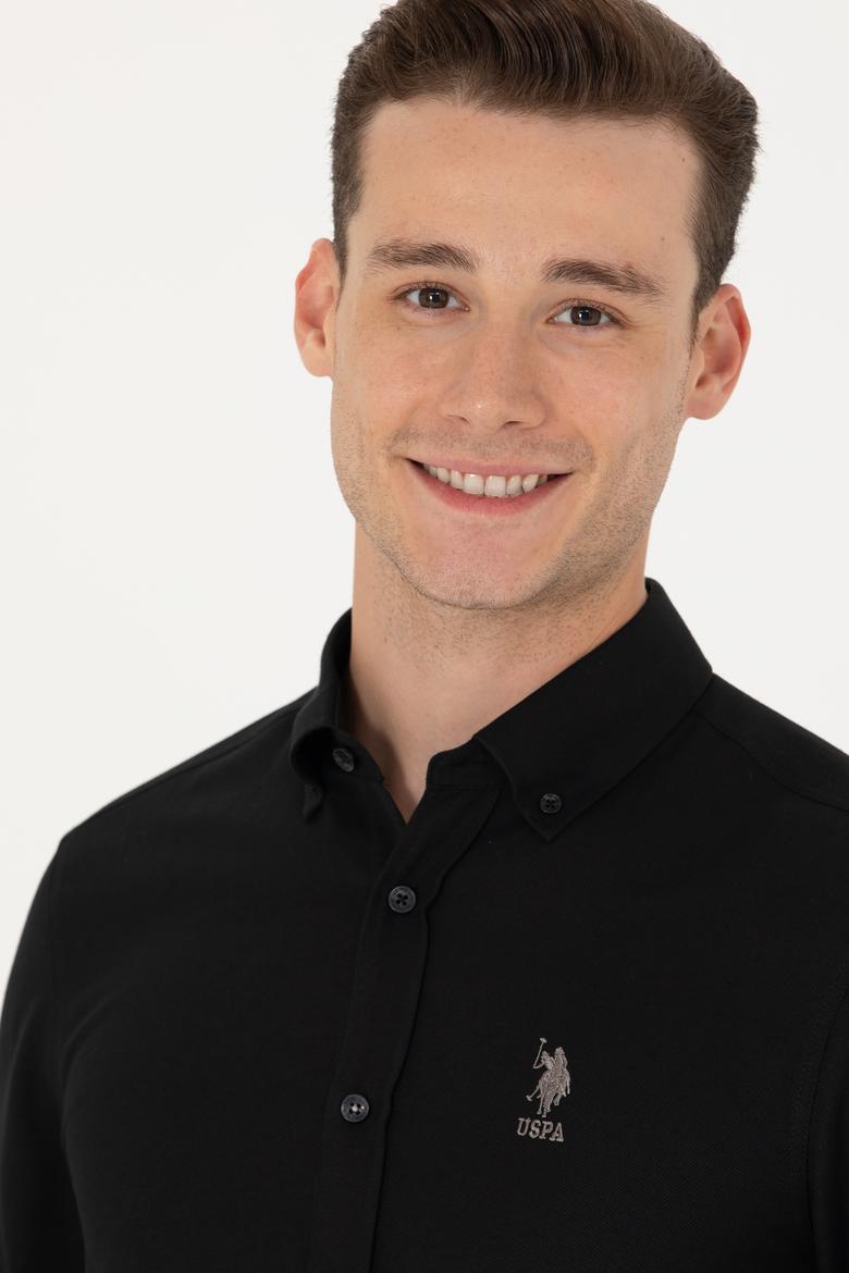 Erkek Siyah Uzun Kollu Basic Gömlek - 50271293069