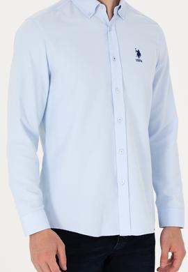 Erkek Açık Mavi Uzun Kollu Basic Gömlek - 50271293092