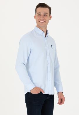 Erkek Açık Mavi Uzun Kollu Basic Gömlek - 50271293092