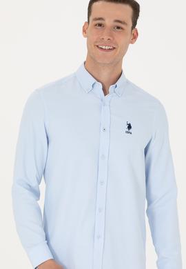 Erkek Açık Mavi Uzun Kollu Basic Gömlek - 50271293092