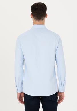 Erkek Açık Mavi Uzun Kollu Basic Gömlek - 50271293092