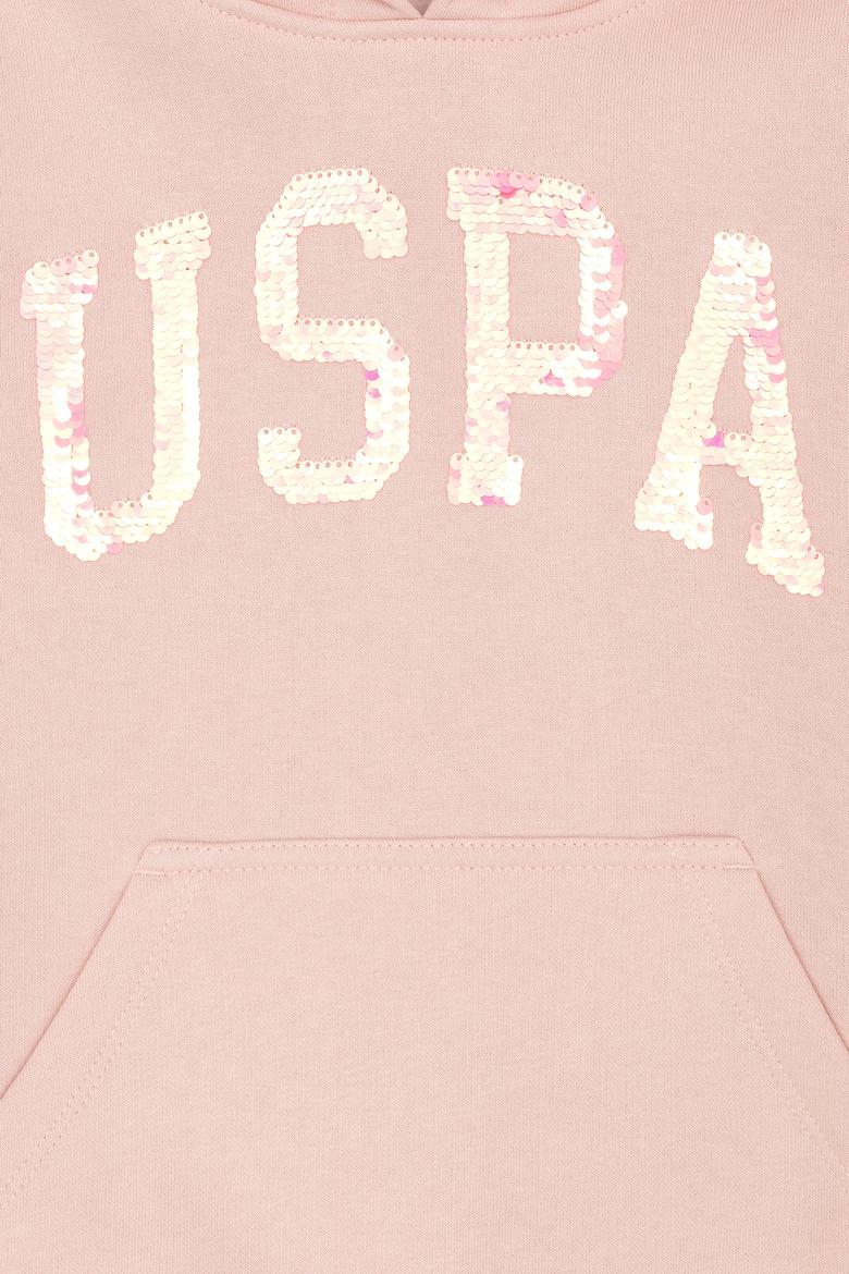 Kız Çocuk Toz Pembe Basic Kapüşonlu Sweatshirt - 50272615157