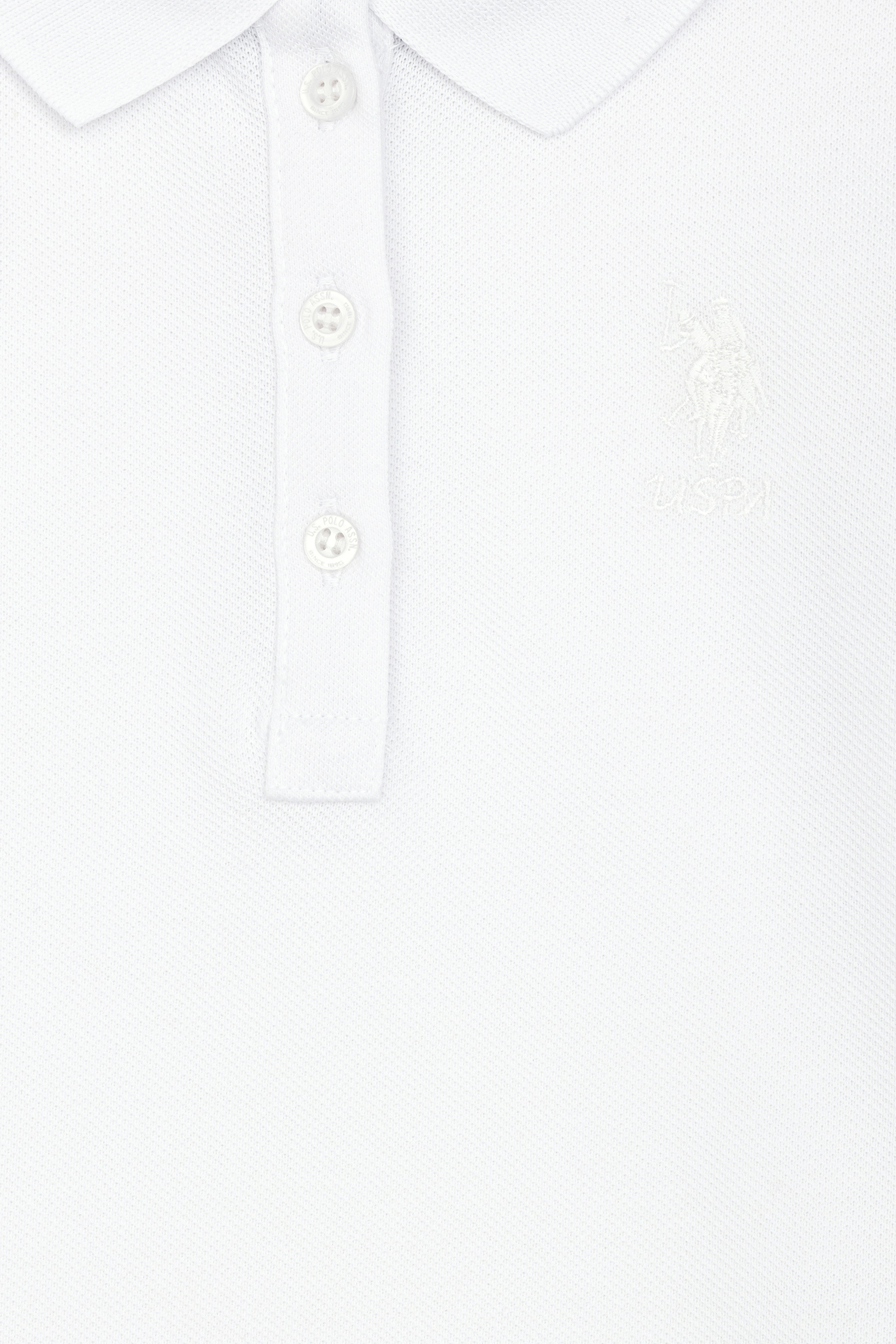 Kız Çocuk Beyaz Polo Yaka Basic Sweatshirt