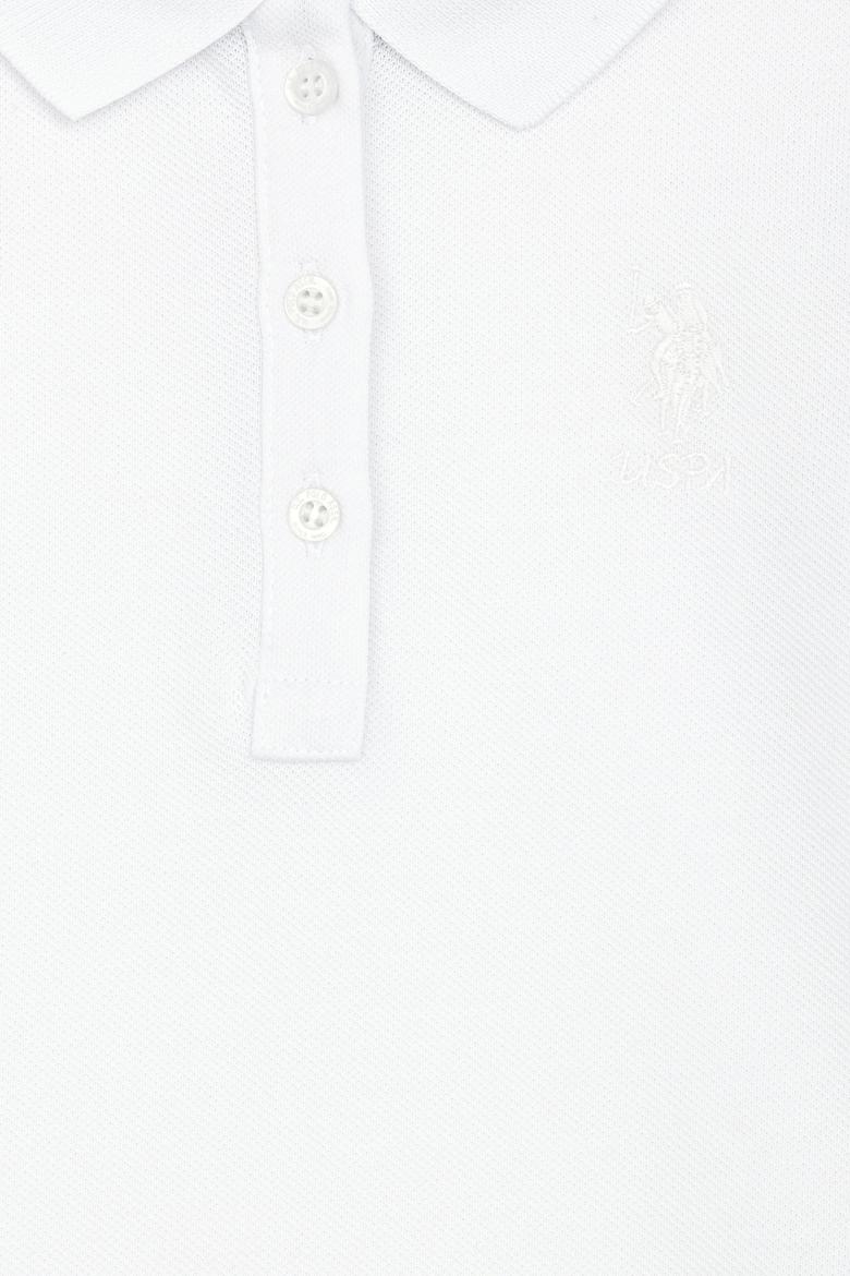 Kız Çocuk Beyaz Polo Yaka Basic Sweatshirt - 50272630026