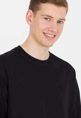 Erkek Siyah Comfort Long Bisiklet Yaka Tişört - 50265229011