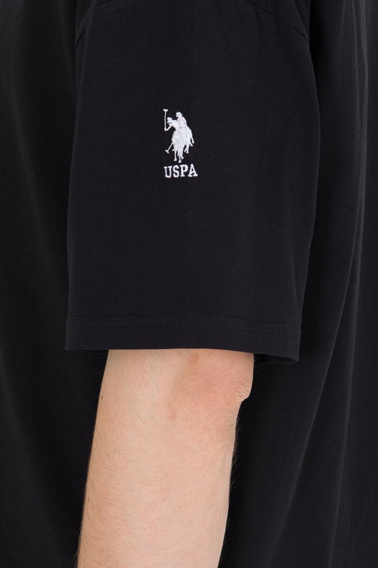 Erkek Siyah Comfort Long Bisiklet Yaka Tişört - 50265229011