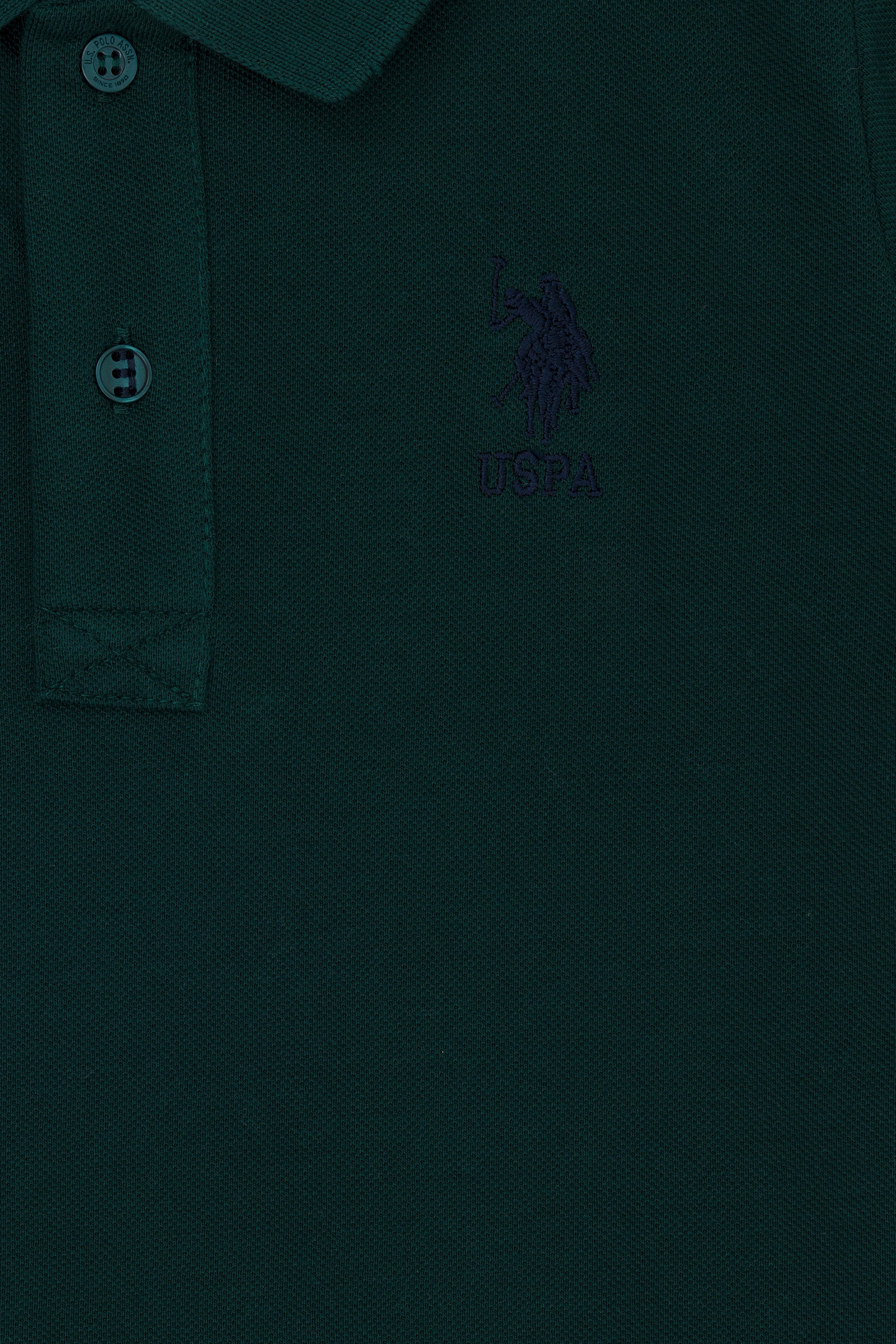 Erkek Çocuk Koyu Yeşil Basic Polo Yaka Tişört - Image 3
