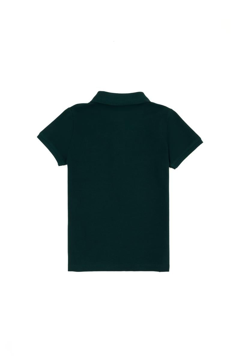 Erkek Çocuk Koyu Yeşil Basic Polo Yaka Tişört