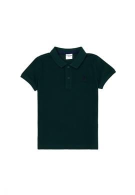 Erkek Çocuk Koyu Yeşil Basic Polo Yaka Tişört - 50262958449