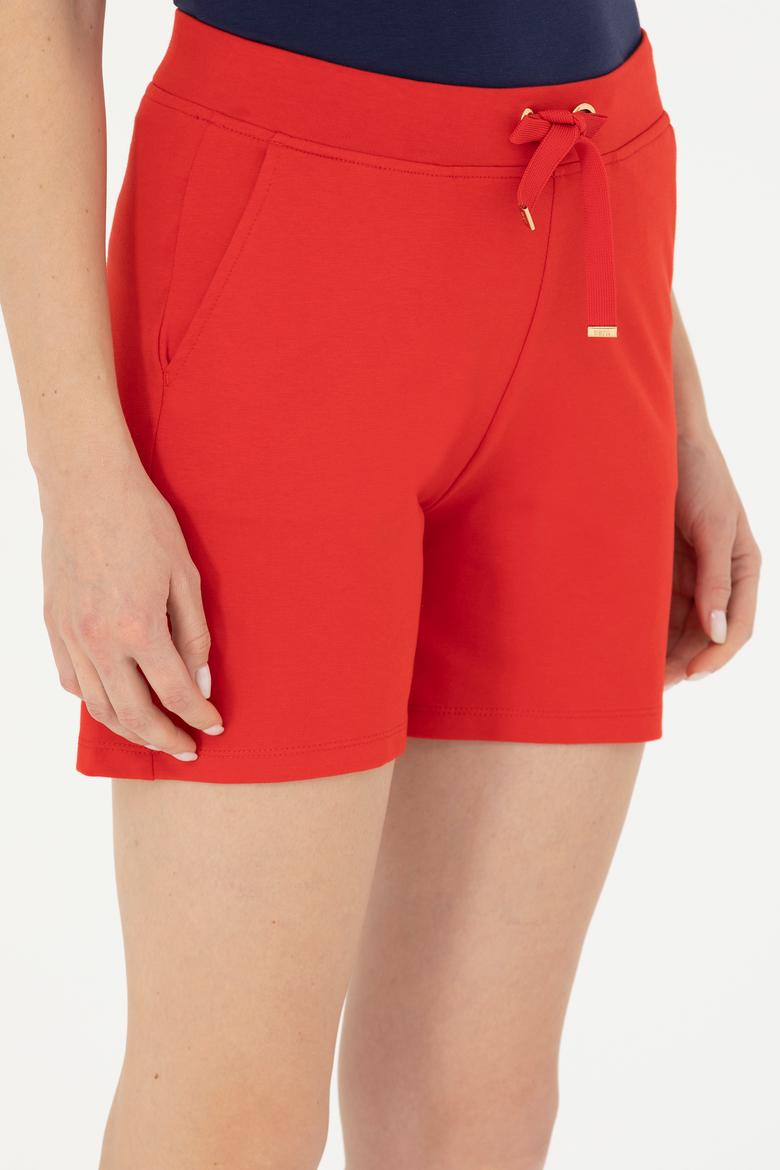 Kadın Kırmızı Örme Şort - 50262609069