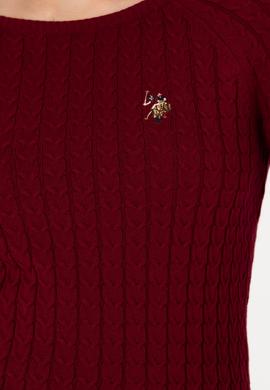 Kadın Bordo Bisiklet Yaka  Basic Kazak - 50269010012