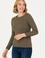 Kadın Haki Bisiklet Yaka Basic Kazak