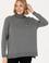 Kadın Gri Melanj Balıkçı Yaka Basic Kazak