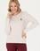 Kadın Krem Bisiklet Yaka Basic Kazak