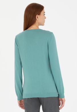 Kadın Mint V Yaka Basic Kazak - 50269018068