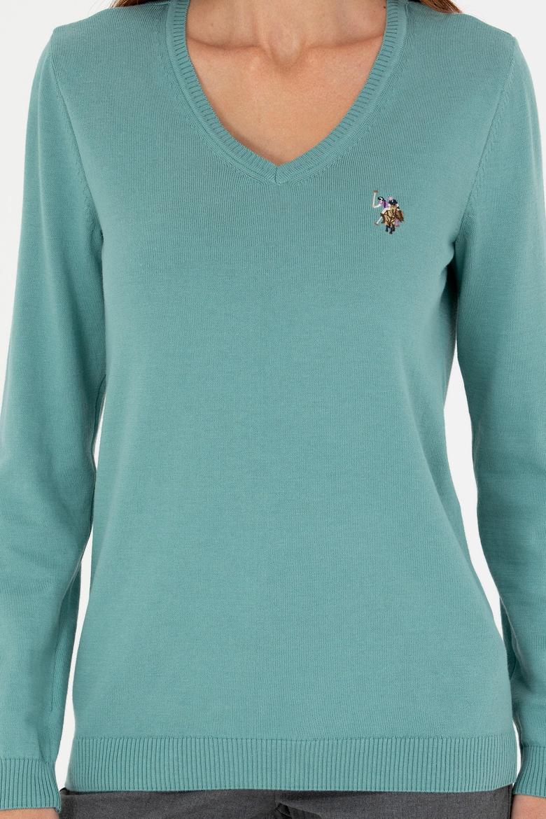Kadın Mint V Yaka Basic Kazak - 50269018068